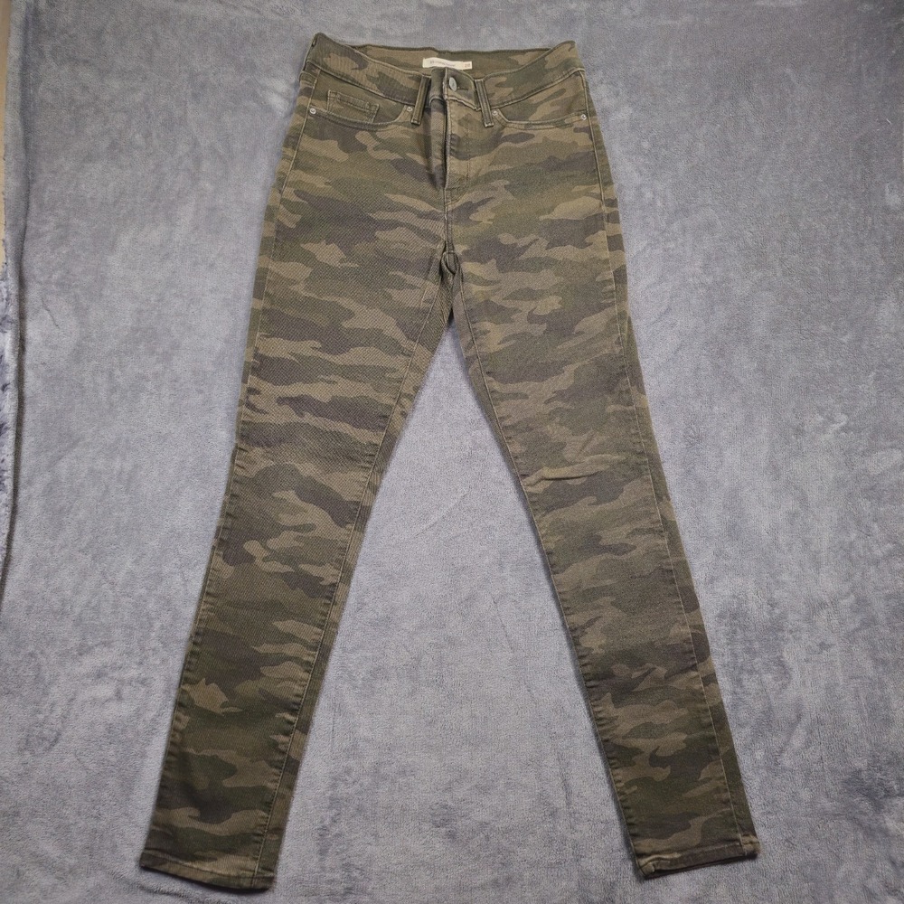 Levis 311 Shaping Skinny Jeans Womens 28 Green Camo Mid Rise Stretch